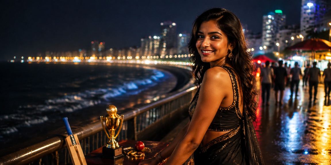 Teen Patti player enjoying mobile game at marine drive Mumbai